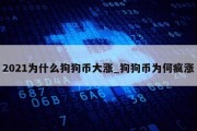 2021为什么狗狗币大涨_狗狗币为何疯涨