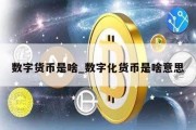 数字货币是啥_数字化货币是啥意思