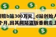 d站被判赔b站300万元_d站创始人获刑三年三个月,因其网站盗版番剧走上不归路