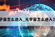 元宇宙怎么进入_元宇宙怎么进入注册