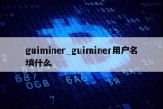 guiminer_guiminer用户名填什么