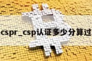 cspr_csp认证多少分算过